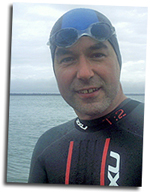 Mike prepares for another Solent swim